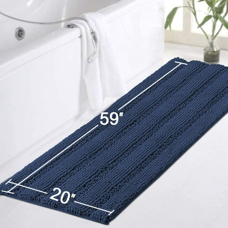 20x32 inch Oversize Bathroom Rug Striped Shag Shower Mat Soft