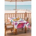 thumbnail image 2 of Outdoor Tablecloth with Umbrella Hole for Patio/Picnic/Party/Camping, Pink Flowers Waterproof Table Cloth Rectangle Table Cover Washable, Spring Watercolor Love Heart Floral (60"x 102"), 2 of 9