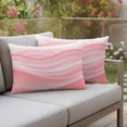 thumbnail image 2 of Outdoor Waterproof Pillow Covers Pink Ombre Water Ripple Decorative Throw Pillow Protectors,Pillowcase Cushion Cases for Patio Sofa Garden Couch,20x12in,Pack of 2, 2 of 14