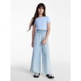 thumbnail image 2 of Weekend Academy Girls Wide Neck Knit Top with Short Sleeves, Sizes 4-18, 2 of 5
