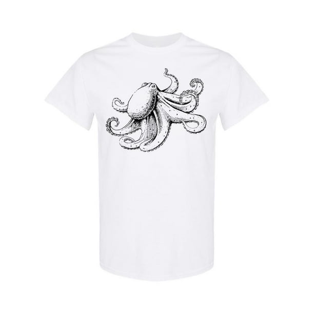 Smartprints Octopus Realistic Sketch Design Tee Men S Image By Shutterstock Walmart Com Walmart Com