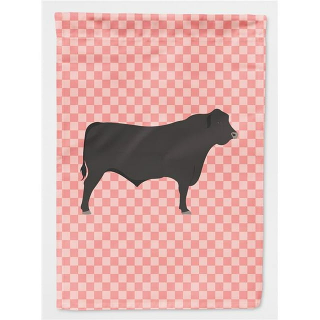 Carolines Treasures BB7828GF Black Angus Cow Drapeau de Jardin à Carreaux Rose