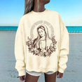 thumbnail image 2 of WILLBEST hoodies Mode Décontractée pour Femmes Sweatshirts à Manches Longues Col Rond Imprimé Pull Sans Capuche Sweatshirts Haut Quotidien Femmes, 2 of 5