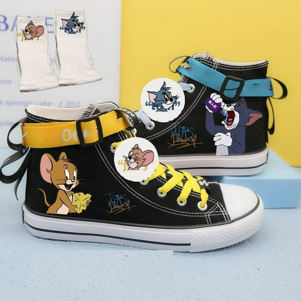 2024 Zapatos para niños adultos, zapatillas informales para estudiantes con aislamiento Tom y Jerry, zapatillas deportivas para correr para niñas, niños y jóvenes, regalo para niños