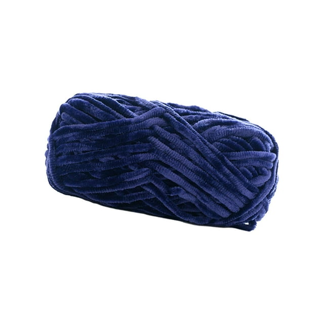 Hilo de lana grueso para tejer a mano, 80 m, hilo de lana gigante voluminoso, hilo voluminoso para tejer a mano. Azul oscuro