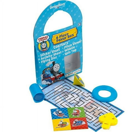 Amscan Thomas the Train 6-Piece Party Favor Box, Multicolor