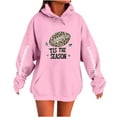 thumbnail image 2 of Sweatshirt for Women Ndbuld Women's Print Hooded Sweatshirt Long Top With Long Sleeves And Pockets Pink M, 2 of 3