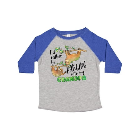 

Inktastic Id Rather Be Hanging with My Grandpa- Cute Sloths Gift Toddler Boy or Toddler Girl T-Shirt