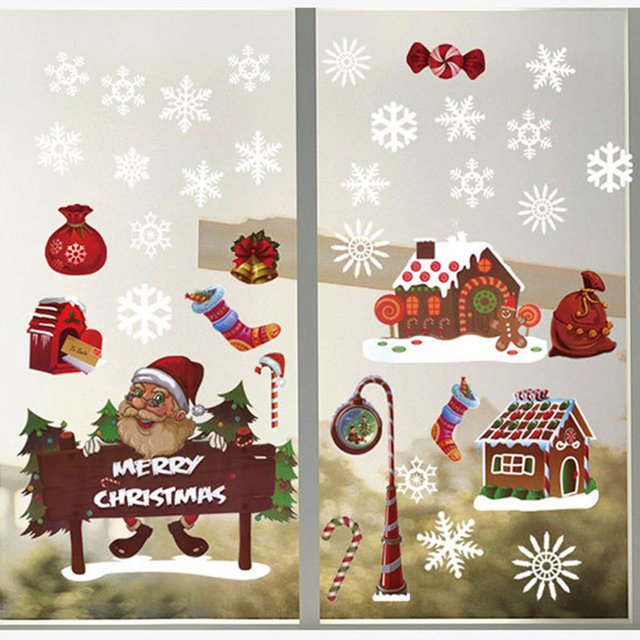 Xihbxyly Almacén de Liquidación Copos de Nieve Navideños Fijadores con Decoración de Ventana de Pared Decorativa