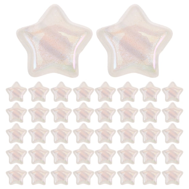 100 cuentas de plástico con forma de estrella, espaciadoras sueltas para collares, pulseras, cordones y accesorios para hacer joyas.