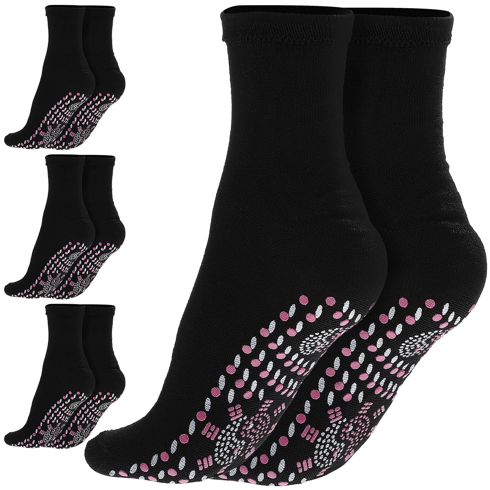 HONMEET Thermal Massage Socks for Adults, Black Breathable Warm Footwear, Comfortable Compression Socks for Circulation