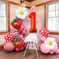 thumbnail image 2 of Set Corabsar de globos con forma de fresa para decoración de cumpleaños para niñas, 2 of 7