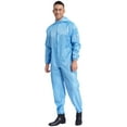 thumbnail image 4 of iEFiEL Men's Coveralls Workwear Long Sleeve Front Zipper Hooded Jumpsuits One Piece Pants Bodysuits Light Blue XXL, 4 of 7