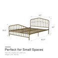 Novogratz Bushwick Metal Bed, Queen, Gold