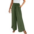 thumbnail image 2 of Women's Gaucho Pants Wide Leg High Waisted Sweatpants Soft Cute Joggers Flowy Vacation Pant 2026, Army Green M, 2 of 7