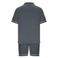 thumbnail image 6 of Men's 2 Piece Outfits Button Down Knit Cardigan Shirt Top and Shorts Sweater Set Dark Gray, 6 of 6