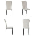 thumbnail image 2 of Fabulaxe Chaise de Salle à Manger Moderne en Velours Capitonné, Beige (Ensemble de 1), 2 of 8