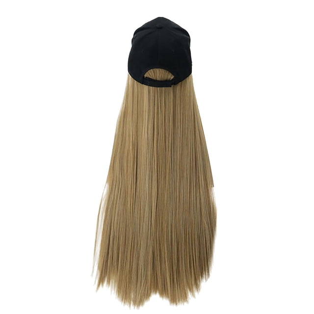 Peluca de béisbol dorada con pelo largo de 25 cm