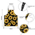 thumbnail image 3 of Black Sunflower Pattern Kids Aprons for Girls and Boys,Adjustable Neck Strap Toddler Aprons for Kids Cooking Baking, 3 of 6
