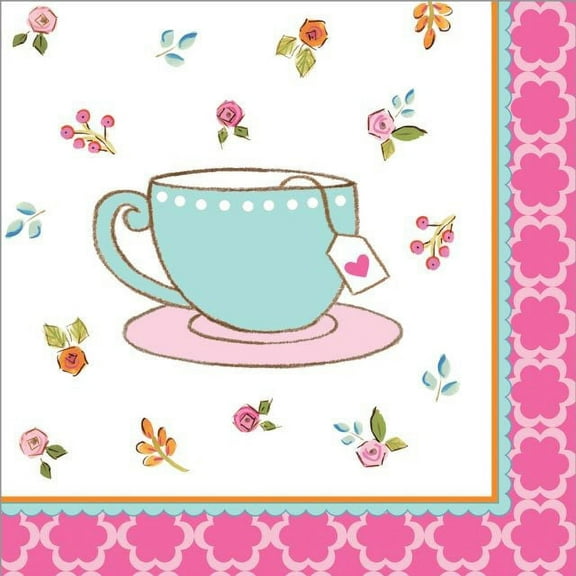 Tea Time Beverage Napkins, 16 Count