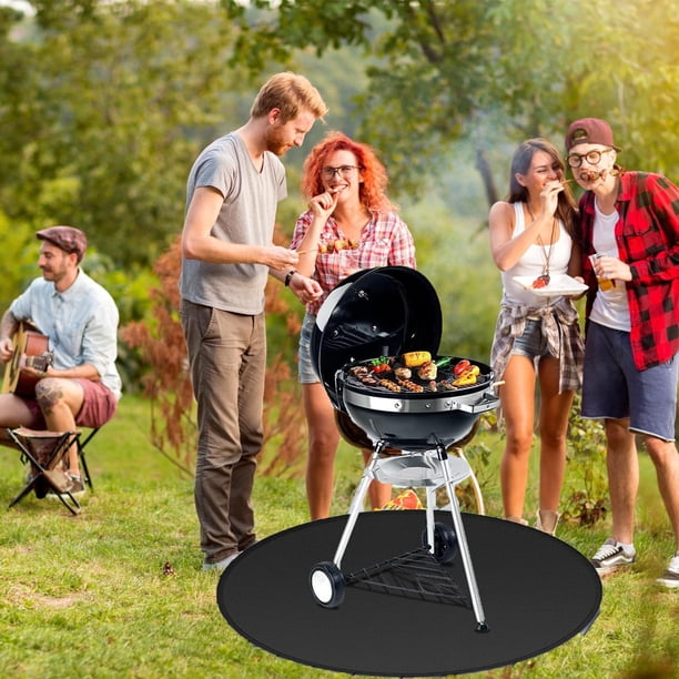Xihbxyly Tapete para Barbacoa Al Aire Libre, Diseño Ignífugo con Aislamiento Térmico, Gran Cobertura de 91 Cm, Fácil de Limpiar, Duradero para Uso En Exteriores, Ideal para Asar, Acampar y Prevenir I