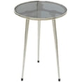 thumbnail image 6 of DecMode Contemporary Aluminum Round Accent Table with Tripod Legs and Polished Silver Finish, 15"W x 22"H, 6 of 7