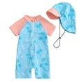 thumbnail image 1 of HXWCHs Boys Swim Trunks Water Resistant Boys UPF 50+ Sun Protective Long Sleeve Rash Guard Swim Shirt with Matching Trunks Set for Water Sports 6-12 Months Sky Blue, 1 of 6