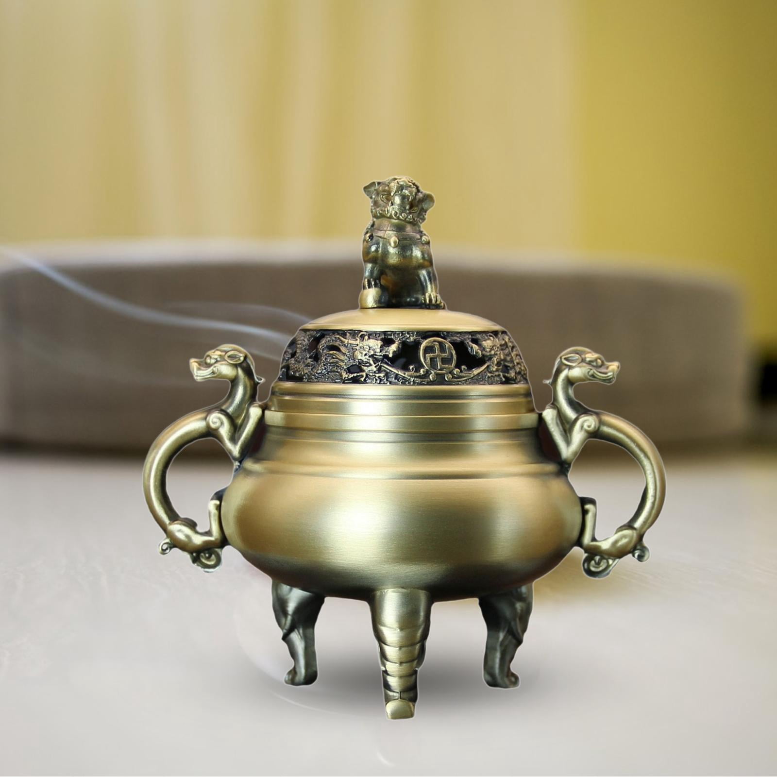 WLPZXP Chinese Incense Burner Brass Incense Holder Censer Fengshui Decoration for Hotel