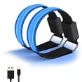 thumbnail image 2 of 2 Pcs Bracelet LED USB Rechargeable Bande Réfléchissante Réglable Brassards Lumineux pour Jogging Extérieur Course Cyclisme Sports, 2 of 5