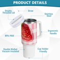 thumbnail image 4 of Strawberrys Girds 40 oz Tumbler with Handle Insulated&nbsp;Travel Mug&nbsp;Lid Straw Leak Proof Steel Vacuum Water Bottles Glasses Fits in Car Cup Holder, 4 of 7