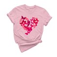 thumbnail image 3 of VKOYWKM Valentine's Day T Shirts for Women Cute Heart Print Short Sleeve T-Shirts Cute Tops Loose Fit Spring T-Shirt Crew Neck Holiday Party Shirts, 3 of 7