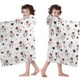 thumbnail image 3 of Cow and Heart White Pattern Hooded Bath Towel Wrap for Teens Ages 3 To 12, Soft Lightweight Quick Dry Microfiber Bath Beach Pool, 60"x35", 3 of 5