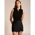 thumbnail image 6 of Skirts for Women Trendy High Waisted Corduroy Mini Skirt with Shorts Black S, 6 of 9