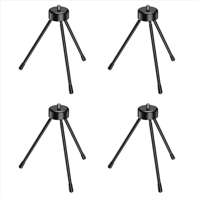4X Mini Trípode de Metal, Trípode de Escritorio con Tornillos de 1/4 Pulgadas, Adecuado para Proyectores y Todas las Cámaras