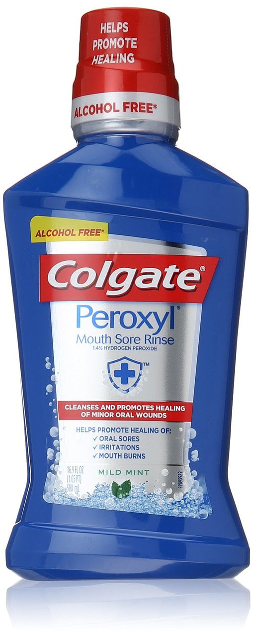 6 PACKS Colgate Peroxyl Mouth Sore Rinse, Mint, 16 Fluid Ounce