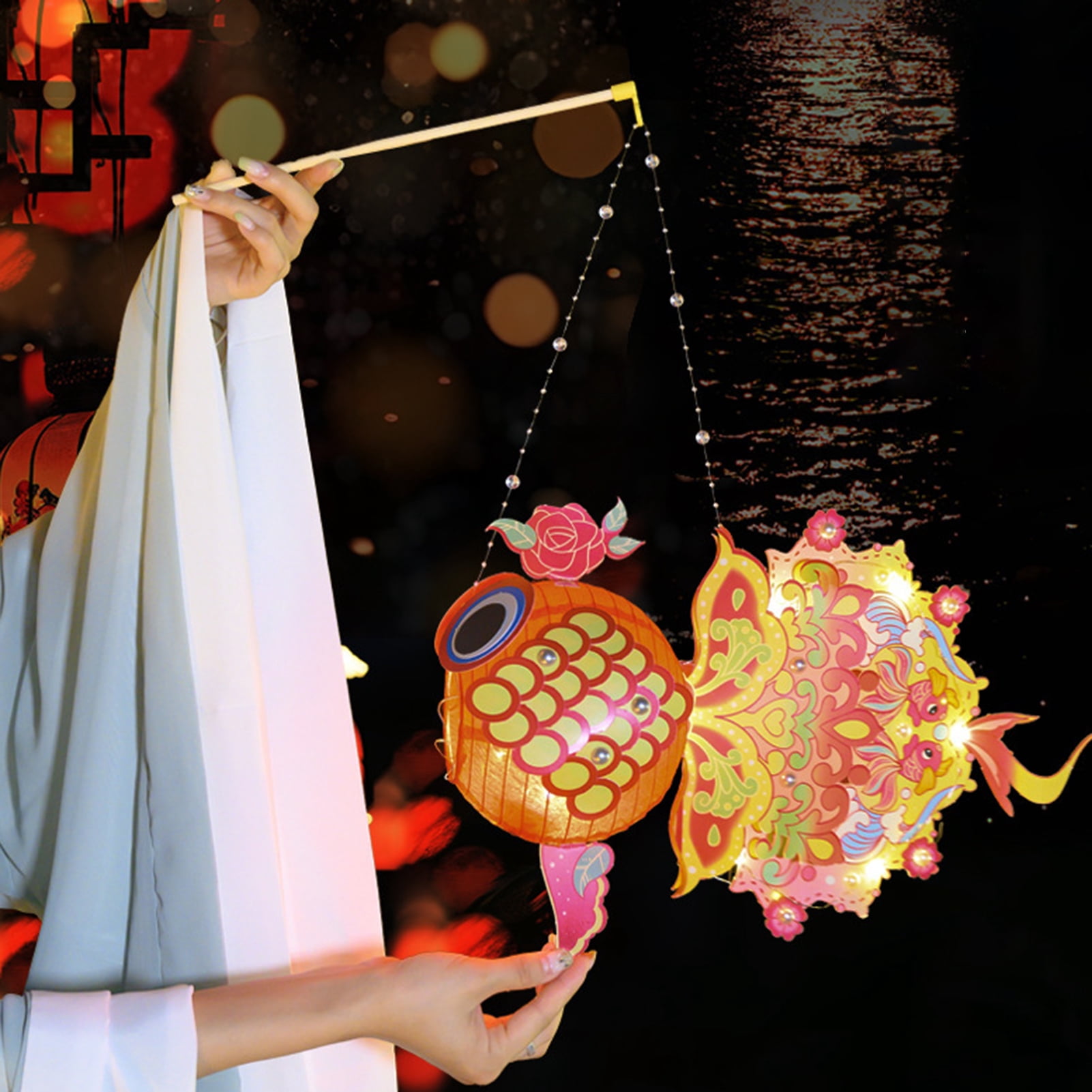 Lanterne Solaire Japonaise Chat Porte-Bonheur - Suspension Décorative Imperméable LED Pour Jardin, Cour, Terrasse - 3