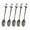 Gun Black - 5 Piece Set, variant on 5-Piece Set - Retro Carved Crystal Head Pattern Zinc Alloy Leaf Spoon Creative Mug Dessert Coffee Ice Cream Fruit Tea Spoon (Silver - 5 Piece Set)