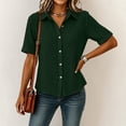 thumbnail image 5 of XuJwPNcy Button Down Shirts for Women Short Sleeve Thin Fashion Tops Loose Collar T Shirts Summer Casual Breathable Clothes, 5 of 6