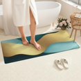 thumbnail image 4 of Teal Gold Marble Pattern Bathroom Rugs Mat,Non Slip Microfiber Bathroom Rug,Rubber Backing,Soft Bathroom Mats for Bathroom Floor,Tub and Shower,60x24in(150x60cm), 4 of 5