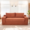 thumbnail image 2 of Leumius 70" Corduroy Loveseat Sofa,Pull Out Sleeper Sofa Bed,2-in-1Convertible Sofa Bed with Memory Foam & Steel Frame,No Assembly,Compact Couch for Small Spaces,Apartments,Orange, 2 of 8