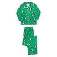 thumbnail image 5 of 2Pcs Family Matching Christmas Pajamas Sets Silk Satin Clothes Parent-Child Cute Print Sleepwear Pjs For Couples/Women/Men/Kids, 5 of 7