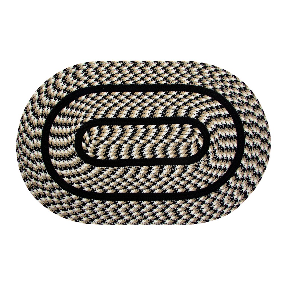 Crecent Braided Rug 5X8 Black