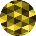thumbnail image 1 of Ahgly Company Indoor Round Abstract Yellow Contemporary Area Rugs, 4' Round, 1 of 4