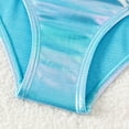 thumbnail image 5 of vigerkar Teen Girls Swimsuits 3 Piece Metallic Sets Bikini Tankini Swimwear Summer Beach 13-16T (Blue, 12-13 Years), 5 of 7