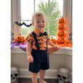 thumbnail image 6 of Lairauiy Infant Baby Boy Halloween Outfit 3 6 12 18 Months Short Sleeve Romper with Suspenders Shorts Clothes Set, 6 of 9