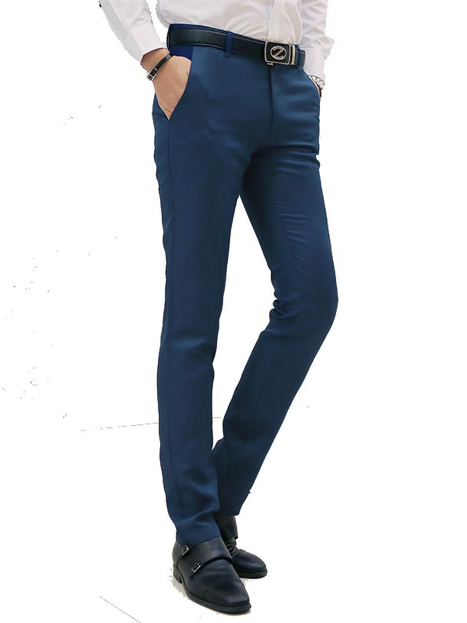 UPAIRC Mens Chinos Pants Slim Fit Skinny Smart Suit Trousers - Walmart.com