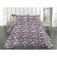 thumbnail image 2 of Ambesonne Autumnal Pattern Quilted Coverlet 2 Pcs, Vintage Berry Art, Twin Size, Dried Rose Plum White, 2 of 4