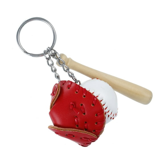 Worgeous 2Pcs Metal Keychain Baseball Bat Pendant Red Bag Charm for Men and Women Everyday Use