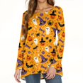 thumbnail image 4 of FGVCTG Halloween Pumpkin Tops For Women, Long Sleeve Pajamas Nightgowns House Dresses Ladies Night Sleep Dress Orange S, 4 of 5