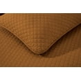 thumbnail image 5 of Chezmoi Collection Avon Diamond Geometric Solid Cotton Lightweight Quilt for All Seasons, 3-Piece Quilt Set, King, Spice Orange, 5 of 6